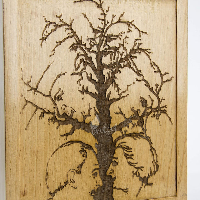 Handmade Rosewood Cremation Urn – People's Tree Design – Suitable for Adult Men & Women, Mom & Dad – 250 Cu/in Capacity