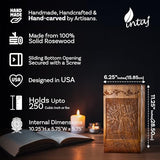 Handcarved Wooden Cremation Urn – Tree of Life – Suitable for Adult Men & Women – 250lbs