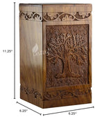 Handcarved Wooden Cremation Urn – Tree of Life – Suitable for Adult Men & Women – 250lbs