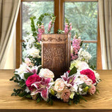 Handcarved Wooden Cremation Urn – Tree of Life – Suitable for Adult Men & Women – 250lbs