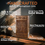Handcarved Wooden Cremation Urn – Tree of Life – Suitable for Adult Men & Women – 250lbs