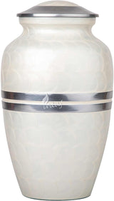 INTAJ Cremation Urn for Human Ashes Adult Male Female, Decorative Urns for Men Women, Large Burial Urn for Adult Ashes up to 250lbs (Adult upto 250lbs, Daisy White)