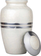 INTAJ Cremation Urn for Human Ashes Adult Male Female, Decorative Urns for Men Women, Large Burial Urn for Adult Ashes up to 250lbs (Adult upto 250lbs, Daisy White)
