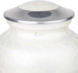 INTAJ Cremation Urn for Human Ashes Adult Male Female, Decorative Urns for Men Women, Large Burial Urn for Adult Ashes up to 250lbs (Adult upto 250lbs, Daisy White)