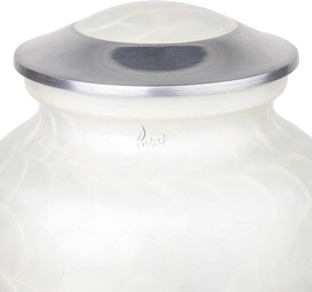 INTAJ Cremation Urn for Human Ashes Adult Male Female, Decorative Urns for Men Women, Large Burial Urn for Adult Ashes up to 250lbs (Adult upto 250lbs, Daisy White)