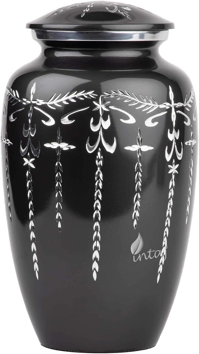 Handcrafted Diamond Cut Cremation Urn – Charcoal Finish – Suitable for Adult Men & Women – 200lbs Capacity