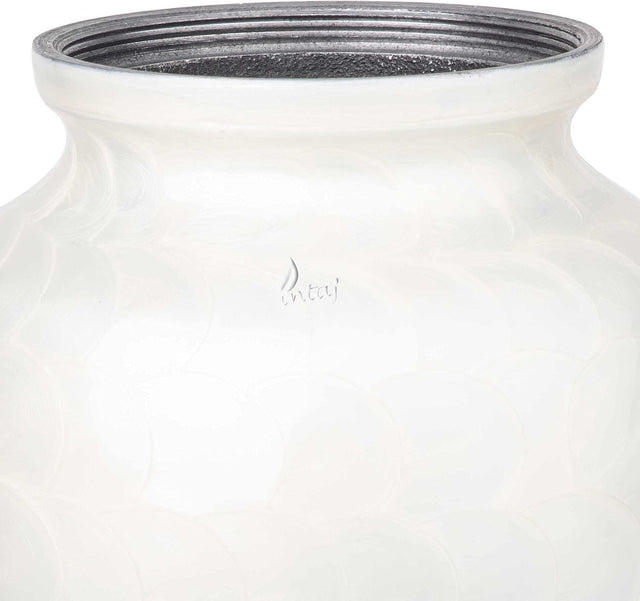 INTAJ Cremation Urn for Human Ashes Adult Male Female, Decorative Urns for Men Women, Large Burial Urn for Adult Ashes up to 250lbs (Adult upto 250lbs, Daisy White)