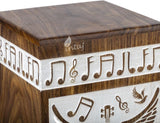 Handcarved Wooden Cremation Urn – Guitar Wings Design in Antique Rosewood – Suitable for Adult Men & Women, Mom & Dad – 250 Cu/in Capacity (Large)