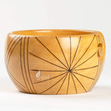 Handmade Large Wooden Yarn Bowl for Knitting Crochet Perfect Yarn Holder Rosewood Bowl for Mothers Day Christmas Gift (Large - 6x4, Stripes)