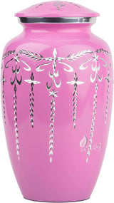 Handcrafted Diamond Cut Cremation Urn – Blush Flamingo Finish – Suitable for Adult Men & Women – 200lbs Capacity