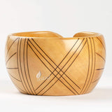 Handmade Large Wooden Yarn Bowl for Knitting Crochet Perfect Yarn Holder Rosewood Bowl for Mothers Day Christmas Gift (Large - 6x4, Stripes)