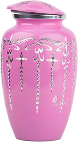 Handcrafted Diamond Cut Cremation Urn – Blush Flamingo Finish – Suitable for Adult Men & Women – 200lbs Capacity