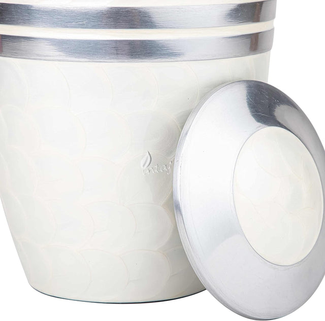 INTAJ Cremation Urn for Human Ashes Adult Male Female, Decorative Urns for Men Women, Large Burial Urn for Adult Ashes up to 250lbs (Adult upto 250lbs, Daisy White)