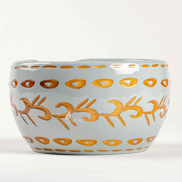 Handcrafted Wooden Yarn Bowl – Rosewood Design – Suitable for Knitting & Crocheting, Ideal for Gifts – Large Size (X-Large 7x4), Beige