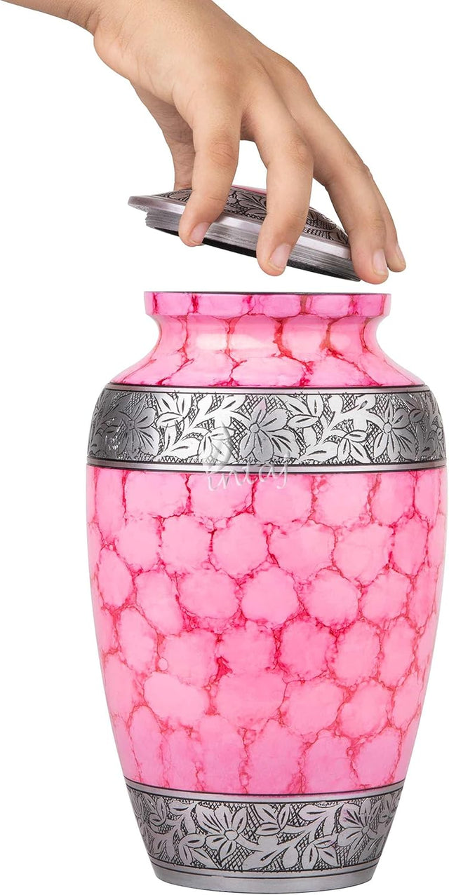 Handcrafted Royal Cremation Urn – Lavender Design – Suitable for Adult Men & Women, Mom & Dad – 200Cu/In Capacity