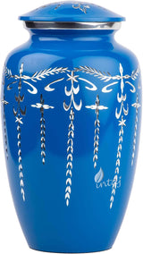 Handcrafted Diamond Cut Cremation Urn – Cobalt Finish – Suitable for Adult Men & Women – 200lbs Capacity