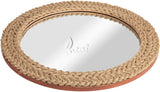 Rustic Wall Mirror - Decorative Wall Mount Round Large Wall Hanging Mirror for Living Room Bathroom Bedroom Farmhouse Entry Wall Decor (Rustic Brown, 30" Dia)