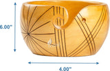Handmade Large Wooden Yarn Bowl for Knitting Crochet Perfect Yarn Holder Rosewood Bowl for Mothers Day Christmas Gift (Large - 6x4, Stripes)