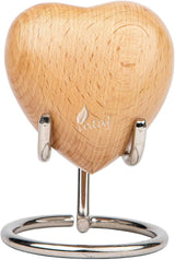 INTAJ Wooden Heart Urn for Human Ashes, Pet Ashes - Cremation Urn for Ashes, Humming Bird Funeral Urn for Dogs,Cats Hand-Crafted - Burial Urn Box (ADD ENGRAVING, L (5") 14Cu/in)