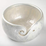 Handmade Large Wooden Yarn Bowl for Knitting Crochet Perfect Yarn Holder Rosewood Bowl for Mothers Day Christmas Gift (Large - 6x4, White Patch)