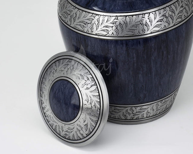 Handcrafted Cremation Urn – Cloud Blue Design – Suitable for Adult Men & Women, Mom & Dad – 200lbs Capacity