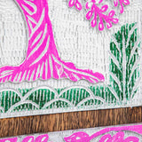 INTAJ Handmade Wooden Urn for Human Ashes - Adult Tree of Life Wooden Urns Hand-Crafted - Funeral Cremation Urn for Dogs Engraved (Fuchsia White, Small - 8Hx4.75W (115 Cu/in))