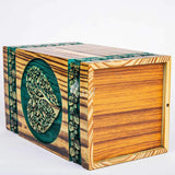 Handmade Rosewood Urn – Heart Pine Tree of Life – Suitable for Adult & Dog Ashes – Small (8Hx4.75W, 115 Cu/in)
