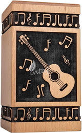 INTAJ Cremation Urns for Ashes Medium Male Female Wooden Guitar Urns Box for Ashes and Casket for Men Women Child, Pets Cat Dog Urn Burial Funeral Memorial Urns for Ashes Holds up to 180 lbs