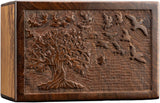 INTAJ Cremation Urns for Human Ashes Adult Male Female Wooden Tree of Life Urns Box and Casket for Ashes Men Women Child Pets Cat Dog Urn Burial Funeral Memorial Urns for Ashes Holds 340 Cubic Inch