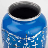 Handcrafted Diamond Cut Cremation Urn – Cobalt Finish – Suitable for Adult Men & Women – 200lbs Capacity