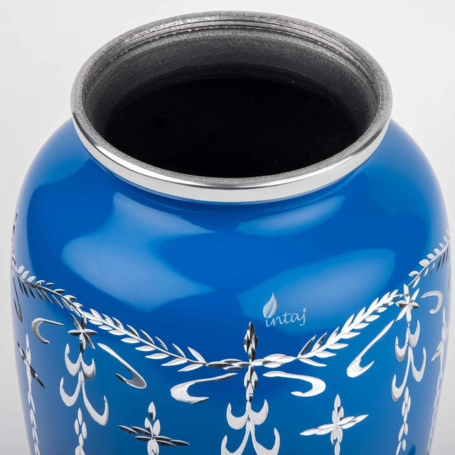 Handcrafted Diamond Cut Cremation Urn – Cobalt Finish – Suitable for Adult Men & Women – 200lbs Capacity