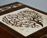 Handcarved Wooden Cremation Urn – Antique Heart Tree Design – Suitable for Adult Men & Women, Mom & Dad – 250 Cu/in Capacity