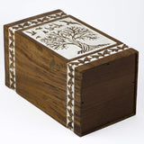 INTAJ Wooden Urns for Human Ashes Adult Male Female Tree of Life Cremation Urn Box and Casket for Ashes Men Women Child Pets Cat Dog Urn Burial Funeral Memorial Urns for Ashes Holds 250 Cubic Inch