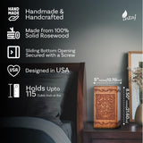 Tree of Life Wooden Urn – Suitable for Men, Women, Mom & Dad – 20lbs Capacity – Mini Rosewood Keepsake Cremation Urn