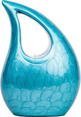 Handcarved Cremation Urn – Diamond Cut Royal Blue Design – Suitable for Adult Men & Women, Mom & Dad – 200lbs Capacity