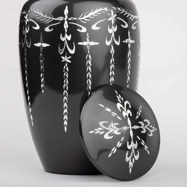 Handcrafted Diamond Cut Cremation Urn – Charcoal Finish – Suitable for Adult Men & Women – 200lbs Capacity