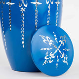Handcrafted Diamond Cut Cremation Urn – Cobalt Finish – Suitable for Adult Men & Women – 200lbs Capacity