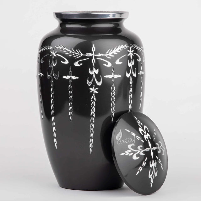 Handcrafted Diamond Cut Cremation Urn – Charcoal Finish – Suitable for Adult Men & Women – 200lbs Capacity