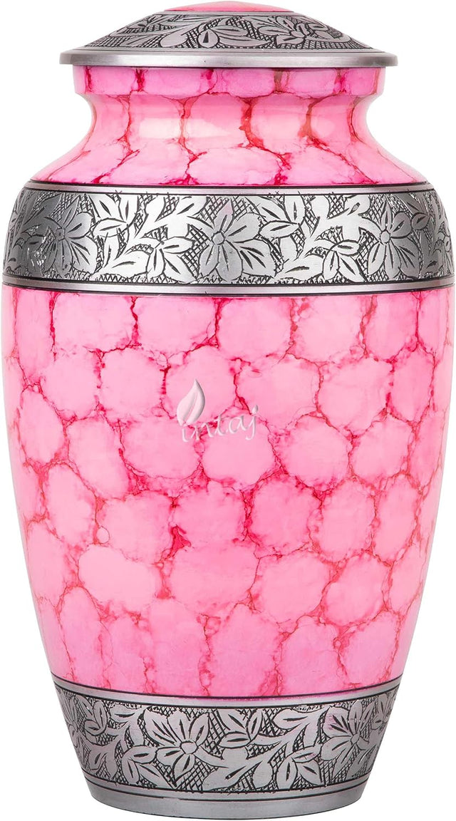 Handcrafted Royal Cremation Urn – Lavender Design – Suitable for Adult Men & Women, Mom & Dad – 200Cu/In Capacity