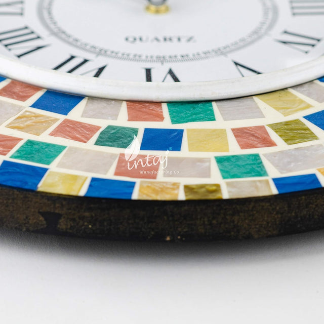 Wall Clock, Silent Non-Ticking Decorative Battery Operated Wall Clock for Living Room Home Office School, Round Home Decor Wall Clock (Universal - 14-8", Rainbow Marbles)