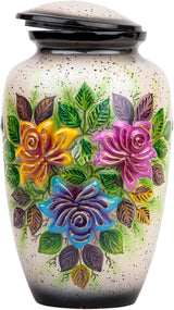 Handcrafted Floral Cremation Urn – Lotus Rainbow Design – Suitable for Adult Men & Women, Mom & Dad