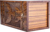 INTAJ Handmade Rosewood Urn for Human Ashes, Peaceful Bird Wooden Urns for Ashes Hand-Crafted, Funeral Cremation Urn, Pet Dog Urns for Ashes (Natural Rosewood, Small - 8Hx4.75W (115 Cu/in))