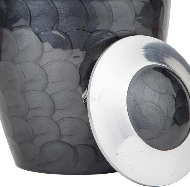 INTAJ Cremation Urn for Human Ashes Adult Male Female, Decorative Urns for Men Women, Large Burial Urn for Adult Ashes up to 250lbs (Adult upto 250lbs, Pitch Black)
