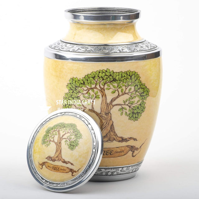 Handcrafted Wooden Cremation Urn – Real Tree Treaty – Suitable for Adult Men & Women, Mom & Dad