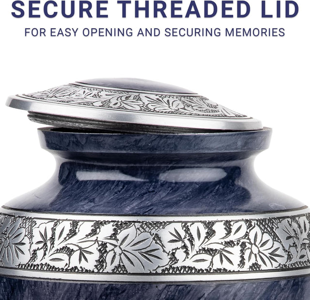 Handcrafted Cremation Urn – Cloud Heaven Blue Design – Suitable for Adult Men & Women, Mom & Dad