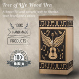 Handcarved Wooden Cremation Urns – Guitar Wings Design in Beechwood – Suitable for Adult Men & Women, Mom & Dad – Set of 4 Urns (XS)