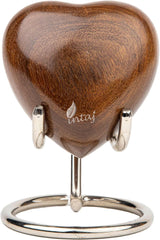 INTAJ Wooden Heart Urn for Human Ashes, Pet Ashes - Cremation Urn for Ashes, Humming Bird Funeral Urn for Dogs,Cats Hand-Crafted - Burial Urn Box (ADD ENGRAVING, M (4") 10Cu/in)