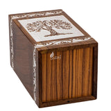 Handcarved Wooden Cremation Urn – Tree of Life – Suitable for Adult Men & Women – 250lbs