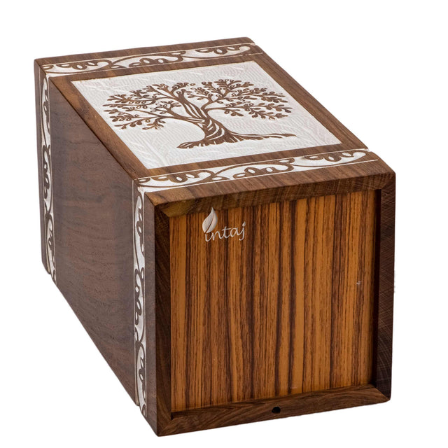 Handcarved Wooden Cremation Urn – Tree of Life – Suitable for Adult Men & Women – 250lbs