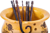 Rosewood Jumbo Crochet Hook Set Handmade, 15 Sizes Upto 25MM Wooden Crochet Hooks for Knitting, Size Engraved - Wooden Yarn Bowl Crochet Hook Accessories (Set of 7 3.5-10mm, Rosewood)